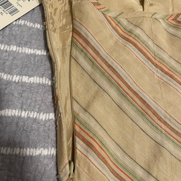 y2k Linen Beaded Chevron Spaghetti Strap 70s Style Festival Tank Cami Sz XL NWT - Picture 6 of 7